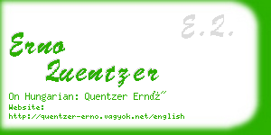 erno quentzer business card